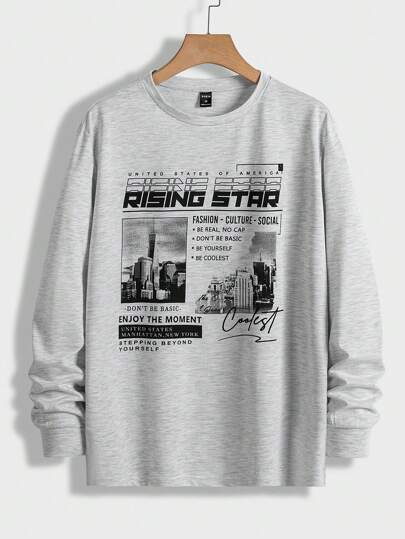 GENTILAND Guys Building & Slogan Graphic Tee