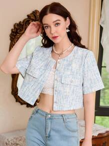 SHEIN MOD Chi tiết về Flap Nút phía trước Mùa vụ Áo khoác - Nhiều màu - Xem 1