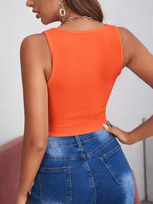 SHEIN BAE Tank Top mit eckigem Ausschnitt, Zipfelsaum