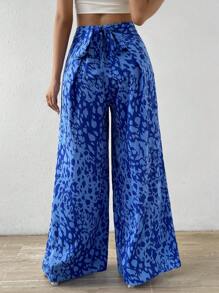 Breezaya Allover Print Wide Leg Pants - Blue - View 2