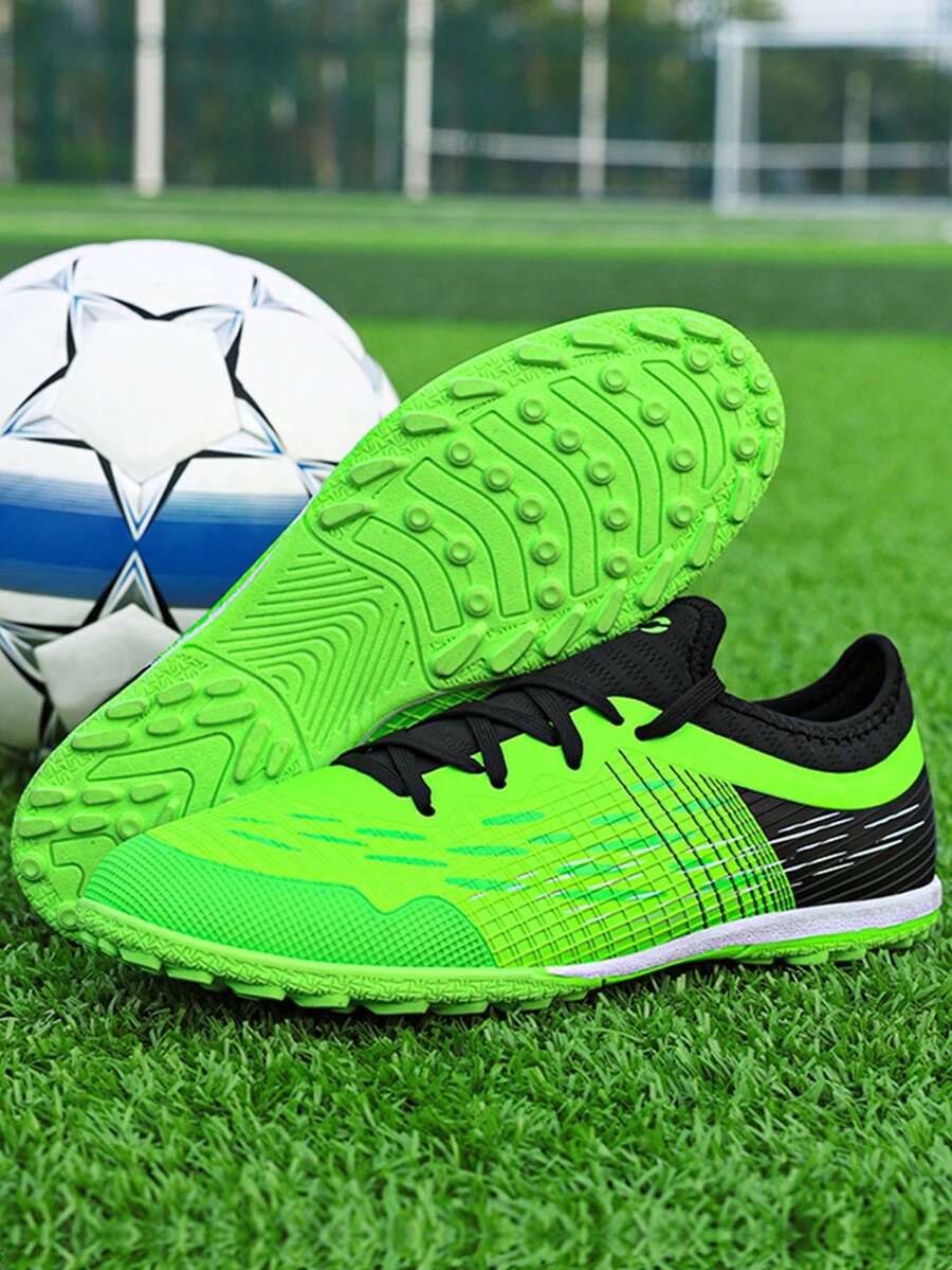 Children's Fashionable Color Block Lace-up Soccer Shoes Sports Shoes - Multicolor - View 1