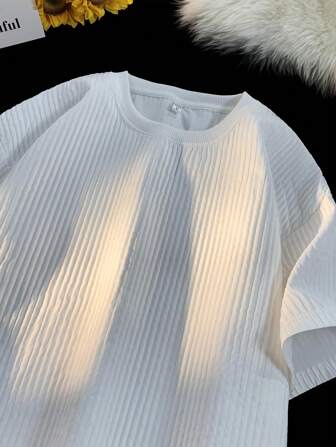 休閒開衩純色男士T恤