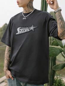 Men Letter Graphic Drop Shoulder Tee