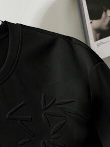 Claim Dot Áo thun nam họa tiết dập nổi trơn vai trễ - màu đen - Xem 4