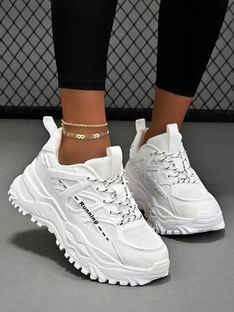 女性休閒,舒服的,透氣跑步鞋帶繫帶緊固和撞色設計