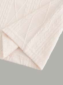 SHEIN Unity 素色小高領緊身連衣裙 - 米色 - 查看 4