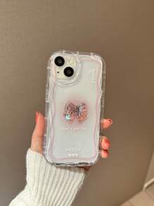 Bow Bow-Knot Decor Clear Phone Case - Multicolor - View 1