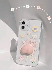 Funny 3D Peach Decor Cartoon Graphic Phone Case Compatible With IPhone 11,IPhone 13,IPhone 14 Pro Max - Multicolor - View 3