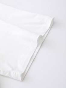 Manfinity Homme Men T-Shirts Fit Crew Neck Short Sleeve Plain Casual Simple Summer Polyester - White - View 4