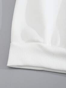 INAWLY Đồ họa Trái tim & Chữ cái Lót nhiệt Áo nỉ - trắng - Xem 3