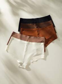 SHEIN Kích thước lớn 5 gói Đồ họa Chữ cái Nhiều màu Căng cao Thoải mái Quần nữ - Nhiều màu - Xem 2