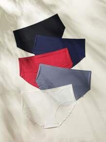 Plus 5pack Solid Simple Panty - Multicolor - View 3