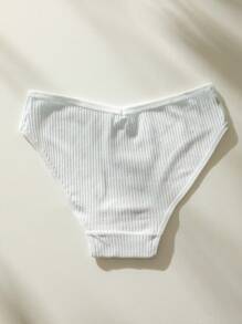 5件字母補丁細節條紋針織內褲 - 彩色 - 查看 5