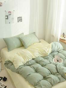 Green Duvet Cover Set (3pcs), Without Filling - Green - View 2