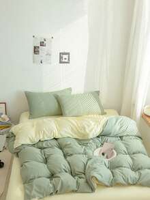 Green Duvet Cover Set (3pcs), Without Filling - Green - View 4