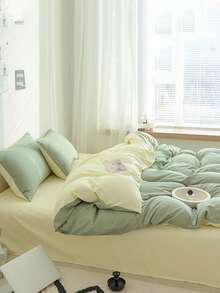 Green Duvet Cover Set (3pcs), Without Filling - Green - View 5