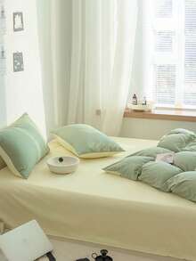 Green Duvet Cover Set (3pcs), Without Filling - Green - View 6