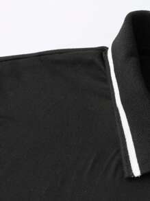 Manfinity Men Contrast Trim Polo Shirt - Grey - View 3