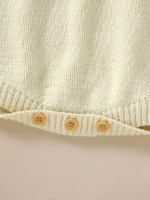 女嬰花卉刺繡彼得潘領插肩袖針織連身背心