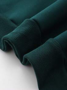 Men Letter Graphic Sweatshirt - Dark Green - View 4