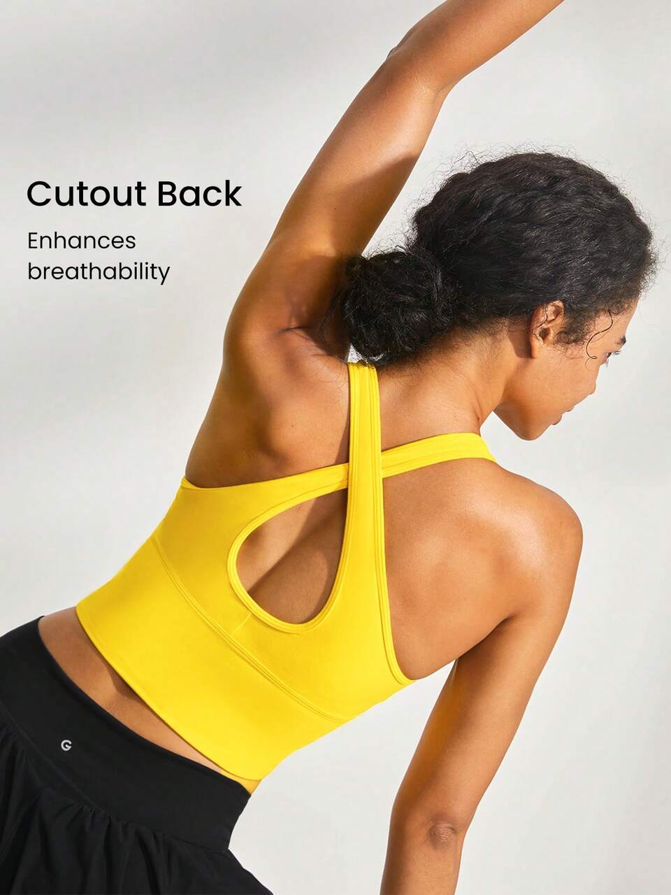 FeatherFit™ Crossover Straps Cutout Back Deep V Neck Tank Top Low Impact Yoga Pilates Daily