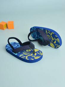 1 Pair Of Yellow & Blue Cartoon Dinosaur Fossil Pattern Classic Simple ...