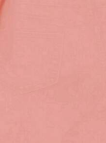 SHEIN LUNE 大碼素色前紐扣高低下擺襯衫