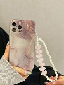 Ốp điện thoại in họa tiết đá cẩm thạch kèm dây đeo, tương thích với iPhone 15/15Plus/15Pro/15Promax, phiên bản quốc tế, không phải phiên bản nội địa. - Nhiều màu - Xem 1