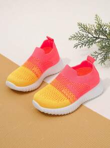 Zapatos deportivos recién llegados de color combinado sin cordones de niños, de moda & cómodo & versátil - Rosa Pálido - Ver 1