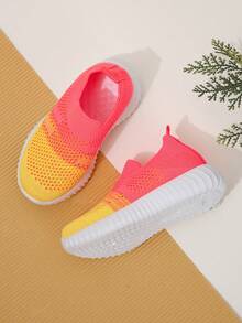 Zapatos deportivos recién llegados de color combinado sin cordones de niños, de moda & cómodo & versátil - Rosa Pálido - Ver 3