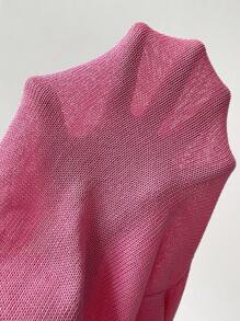 Flirla Fringe Trim Tie Front Cardigan - Pink - View 7