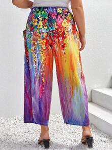 EMERY ROSE 大碼印花闊腿褲 - 彩色 - 查看 2