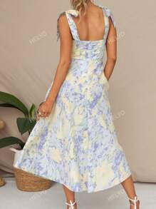 Floral Print Tie Shoulder Cami Dress