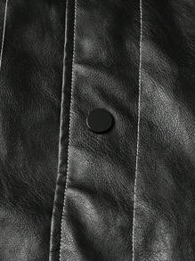 Manfinity VCAY Loose Fit Men's PU Leather Casual Jacket With Long Sleeves