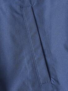 GENTILAND Oversized Men's Zip-Up Solid Color Long Sleeve Casual Jacket - Blue - View 5