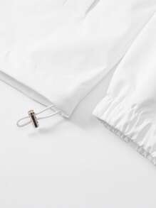 Manfinity Homme Loose Fit Men's Zipper Closure Drop Shoulder Jacket Without T-Shirt - White - View 7