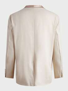 Manfinity VCAY Men Plus Solid Single Breasted Blazer & Suit Pants - Beige - View 5