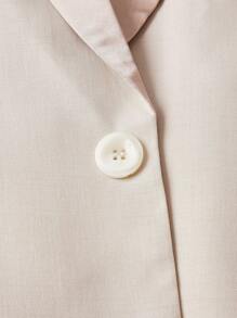 Manfinity VCAY Men Plus Solid Single Breasted Blazer & Suit Pants - Beige - View 7