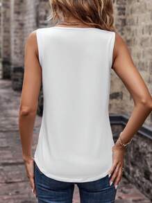 EMERY ROSE Solid V Neck Tank Top