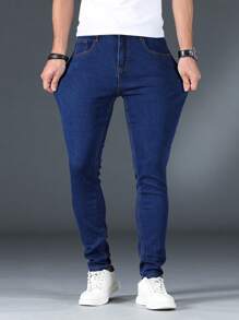 Manfinity Homme 男士素色緊身牛仔褲