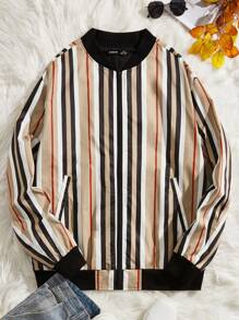 Manfinity VCAY Lỏng lẻo phù hợp Nam In sọc Áo khoác bomber - Nhiều màu - Xem 1