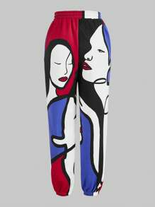 izzythewildland 人像圖案彈性腰帶衛褲 - 彩色 - 查看 2