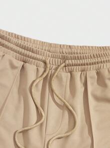 Manfinity VCAY Men Drawstring Waist Shorts - Khaki - View 3