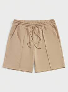 Manfinity VCAY Men Drawstring Waist Shorts - Khaki - View 5