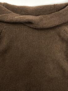 SHEIN Unity Off Shoulder Jumper - Brown - View 5