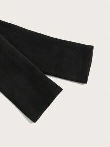 SHEIN EZwear Solid Crop Tube Knit Top & Bolero - Black - View 3