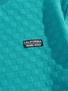 Manfinity VCAY Nam Chi tiết Patched thư Áo nỉ - Màu xanh Cadet - Xem 3