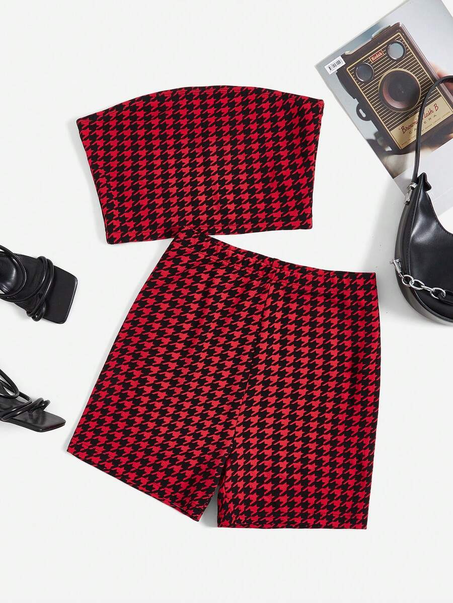 SHEIN Privé Bộ đồ hai mảnh nữ răng cưa Giải trí - Nhiều màu - Xem 1