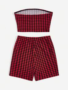 SHEIN Privé Bộ đồ hai mảnh nữ răng cưa Giải trí - Nhiều màu - Xem 2