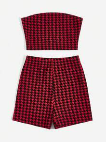 SHEIN Privé Bộ đồ hai mảnh nữ răng cưa Giải trí - Nhiều màu - Xem 3